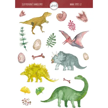 Samolepící dekorace ePipí Arch samolepek Dinosauři A6 19 samolepek
