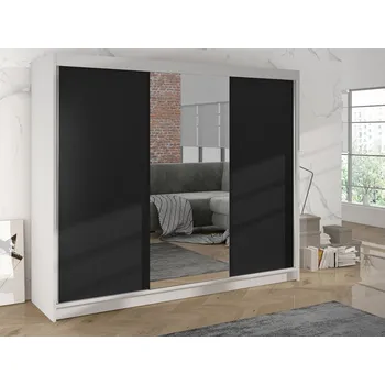 Nábytek Šatní skříň Geneva I, Barva: bílá / černá MIRJAN 5903211108662