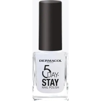 Přípravek na nehty Dermacol 5 days stay lak na nehty 56 Arctic White 11 ml