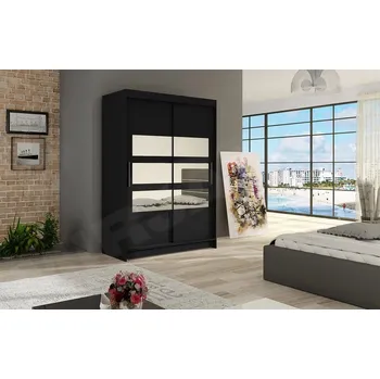 Šatní skříň Skříň s posuvnými dveřmi Ada V, Barva: černá, Osvětlení: bez osvětlení MIRJAN 5902928923674