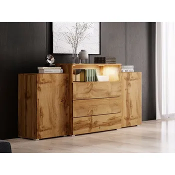 Komoda Kombinovaná komoda Layla III, Barva: wotan, Osvětlení: bez osvětlení MIRJAN 5903211072819