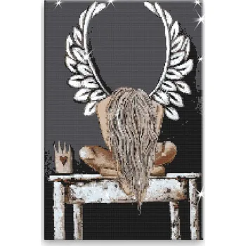 Diamantové malování Diamantové malování - Anděl v bolesti - 40x60 cm, bez dřevěného rámu - CZ výroba