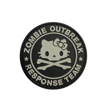 Nášivka WARAGOD Zombie Outbreak Kitty PVC nášivka, černo šedá