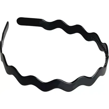 Čelenka Plastová čelenka černá lesklá - vlnka