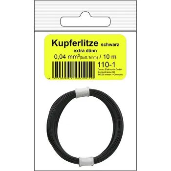 Modelová železnice Kabel černý 0,04mm 10m - Donau 110-1SB