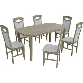 Nábytek Jídelní set pro 6 osob - RK004, Barva dřeva: sonoma, Potah: ekokůže Soft 017 MIRJAN 5902928419511