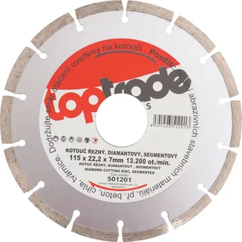 Brusný kotouč TOPTRADE kotouč diamantový, segmentový, 115 x 22,2 x 7 mm, hobby (TOPTRADE kotouč diamantový, segmentový, 115 x 22,2 x 7 mm, hobby)