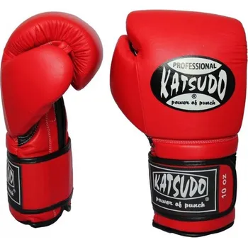 Boxerské rukavice Katsudo box rukavice Profesionál II, červená