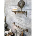 Bronzová antik nástěnná kovová polička Simon - 32*13*11cm