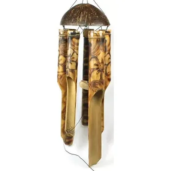 Bicí nástroj Bambusová zvonkohra ornament kytky 40 cm