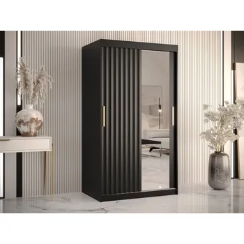 Nábytek Šatní skříň Towiro Wave 2 100, Barva: černá MIRJAN 5903211199660