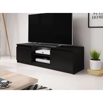 Televizní stolek TV skříňka Ziziko, Barva: černý grafit, Osvětlení: osvětlení LED - bílé MIRJAN 5903211167362