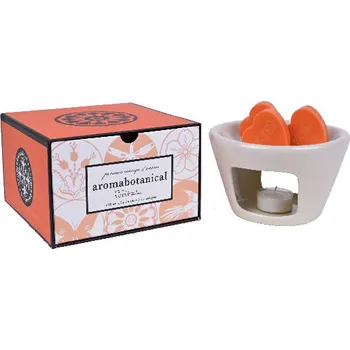 Aroma lampa Aroma lampa AROMABOTANICAL 16 x 16 x 10,5 cm - krémově bílá, obsahuje 3 ks vonných vosků a 3ks čajových svíček - vůně - perský pomeranč|Ego Dekor