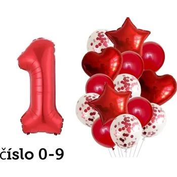 Balónek Narozeninové balónky červená číslo 6