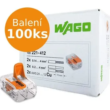 Balení WAGO svorek s páčkou mini 221-412