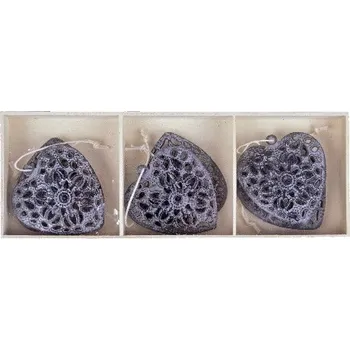 Bytová dekorace Srdce vyřezávaná, šedá|Ego Dekor