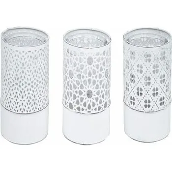 Svícen Svícen Ornament, bílá, 9x12x9cm, balení obsahuje 3 kusy!|Ego Dekor