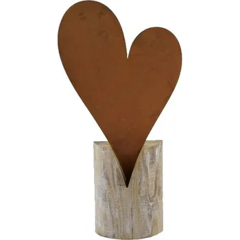 Dekorace srdce, rezavá, V|Ego Dekor