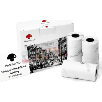 Pásek do tiskárny Náhradní transparentní samolepící štítky do tiskárny Phomemo T02, M02 | 50 mm x 3,5 m 1 balení (3 ks štítků)