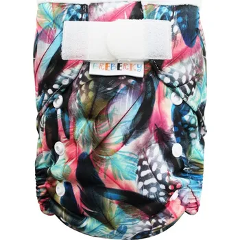 Plenkové kalhoty Breberky Kapsová plenka (M), bez křidélek - Kropenatá pírka SZ