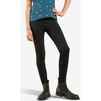 Jezdecké kalhoty FOUGANZA Dětské rajtky 100 12 LET ČERNÁ