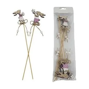 Velikonoční dekorace Zápich zajíc, 4 ks D6069