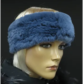 Čepice Špongr Kožešinová čelenka/nákrčník S66 modrá