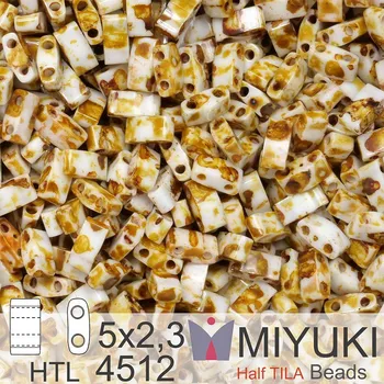 Korálek Korálky Miyuki Half Tila. Barva Opaque Yellow Picasso HTL 4512. Balení 3g.