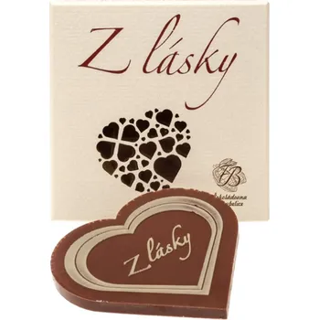 Čokoláda Čokoládovna Troubelice Čokoládové srdíčko "Z lásky", 18g Varianta: hořká 75%