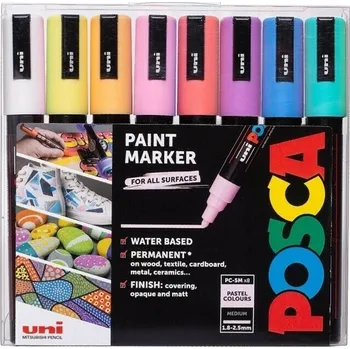 mitsubischi p238212175 Sada 8 akrylových popisovačů Posca PC-5M 1.8-2.5 mm - Pastelové barvy