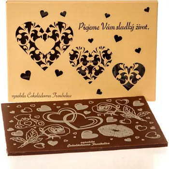 Čokoláda Čokoládovna Troubelice Čokoláda SVATBA - meruňková srdíčka, 120g Varianta: mléčná 51%