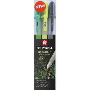 sakura poxpgbmoo3g Gelové pero Gelly Roll Moonlight 06/0.35 mm - Tématická sada 3 barev Botanická