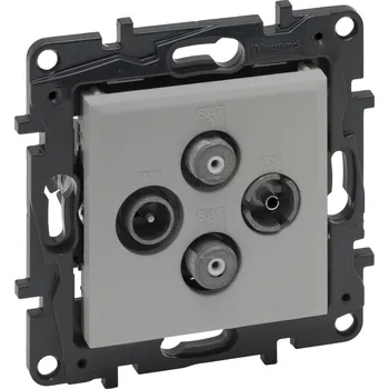 Elektrická zásuvka LEG 863382 NILOE S.TV-RD-SAT 2 KAB.HLINÍK