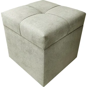 Taburet Taburet Kostka 40 × 40 s úložným prostorem - tmavě béžový Soro 23