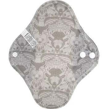 Menstruační vložka Breberky Denní vložka (PUL) - Lesní totem, šedý velur (kojenecký plyš)