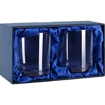 Sklenice Dárková krabička na 2 sklenice na whisky Výstelka: modrý satén
