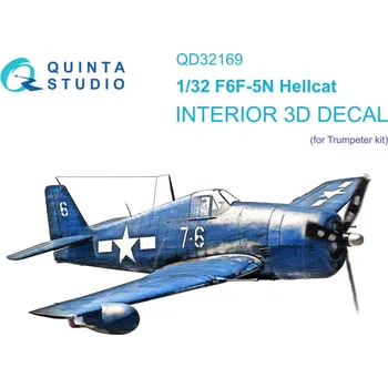 Plastikový model Quinta studio 1/32 F6F-5N Hellcat 3D-Print.&col.Interior (TRUMP)
