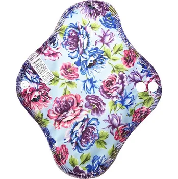 Menstruační vložka Breberky BIO Denní vložka (PUL) - Pivoňky & přírodní bambusovo-biobavlněné froté