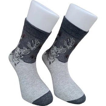 Pánské ponožky Aura Via Ponožky s jelenem šedé 39-41