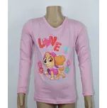 Podmix Dětské tričko s dlouhým rukávem - Paw Patrol světle růžové Velikost - děti: 116