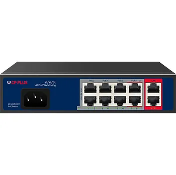 Switch CP-ANW-HPU8G2-N12 Osmiportový 10/100 Mbps PoE switch s 2x 1000 Mbps uplinkem (Osmiportový 10/100 Mbps PoE switch s 2x 1000 Mbps uplinkem)