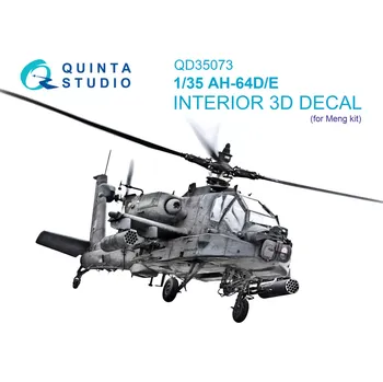 Plastikový model Quinta studio 1/35 AH-64D/E 3D-Print.&col.Interior (MENG)