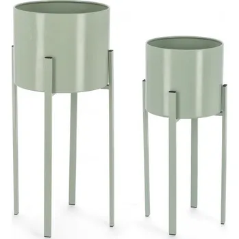 Květináč BIZZOTTO set 2 kovových květináčů ESTER zelený 0741486