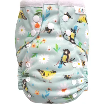 Plenkové kalhoty Breberky Kapsová plenka (M), bez křidélek - Sýkorky v kopretinách PAT