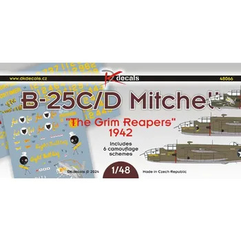 Plastikový model DK decals 1/48 B-25C/D Mitchell 'The Grim Reapers' (6x camo)