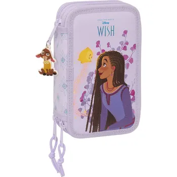 Penál Trojitý penál Wish Fialová (12.5 x 19.5 x 5.5 cm) (36 Kusy)