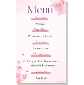 Party nádobí Personal Menu - Růžové květiny Zvolte množství: od 11 ks do 30 ks