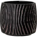 Bloomingville Květináč s drážkovaným povrchem HENA V.12 cm černý