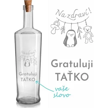 Pískovaná láhev Olea Piede Gratulace 0,7 l