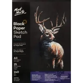 Mont Marte Černý skicák A3 140g - 25 listů